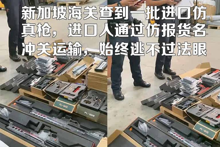 新加坡海关查到一批进口仿真枪,进口人通过仿报货名冲关运输,始终逃不过法眼 新加坡海关查到一批进口仿真枪,进口人通过仿报货名冲关运输,始终逃不过法眼