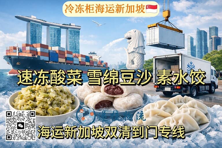 东北特色冷冻素食海运新加坡，双清到门，12天锁鲜抵达